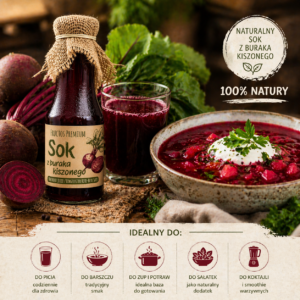 🥬 SOK Z CZERWONEGO BURAKA KISZONEGO FRUCTOS 330 ml - obrazek 7