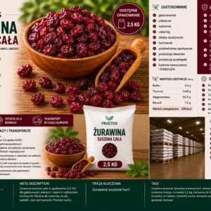 🍒 ŻURAWINA SUSZONA CAŁA 2 KG – PRODUKTY SYPKIE FRUCTOS - obrazek 3